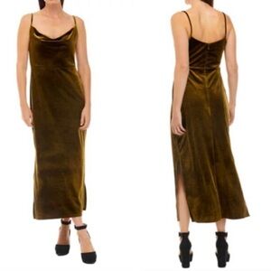 Taylor Women's Sleeveless Cami Cowl Neck Solid Velvet Dress